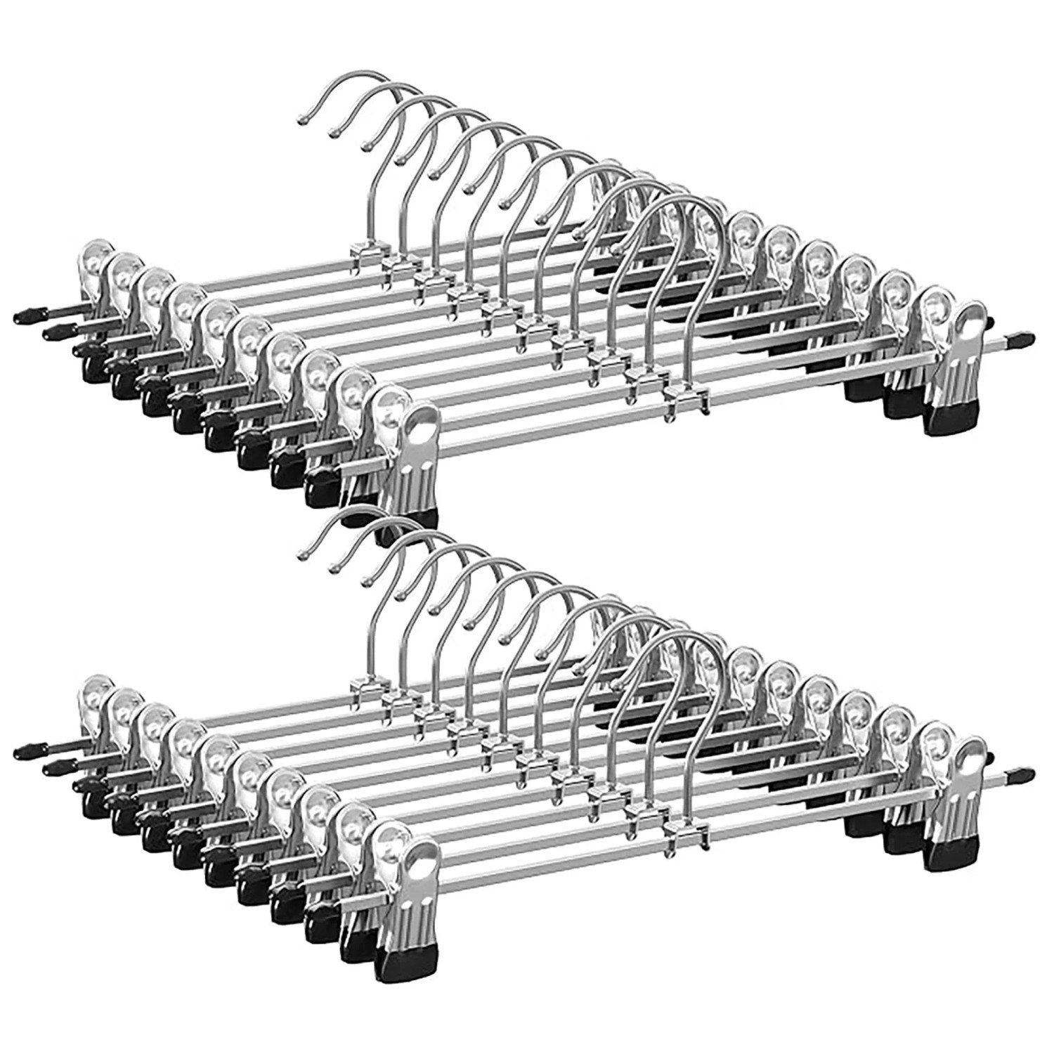 Songmics Hosenbügel-Set Patiya Silber-Schwarz 20-teilig