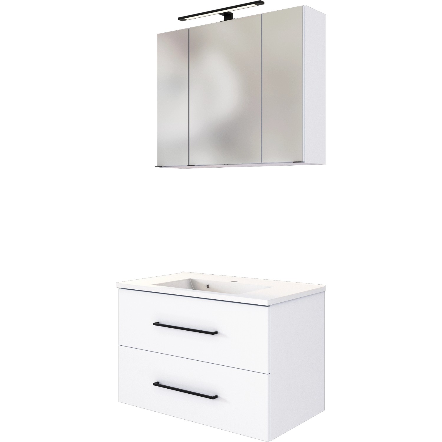 Held Möbel Waschtisch-Set Rom 80 cm x 64 cm x 47 cm Weiß-Weiß