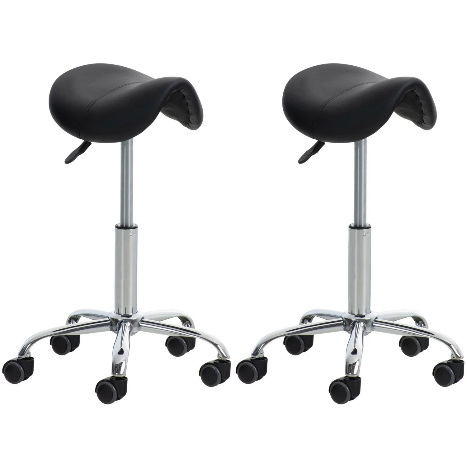 CLP 2er Set Arbeitshocker Reno Kunstleder Schwarz