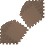 LittleTom Puzzlematte, 18 braune Teile (30x30 cm) für Babys & Kinder. Weiche Spielmatte.