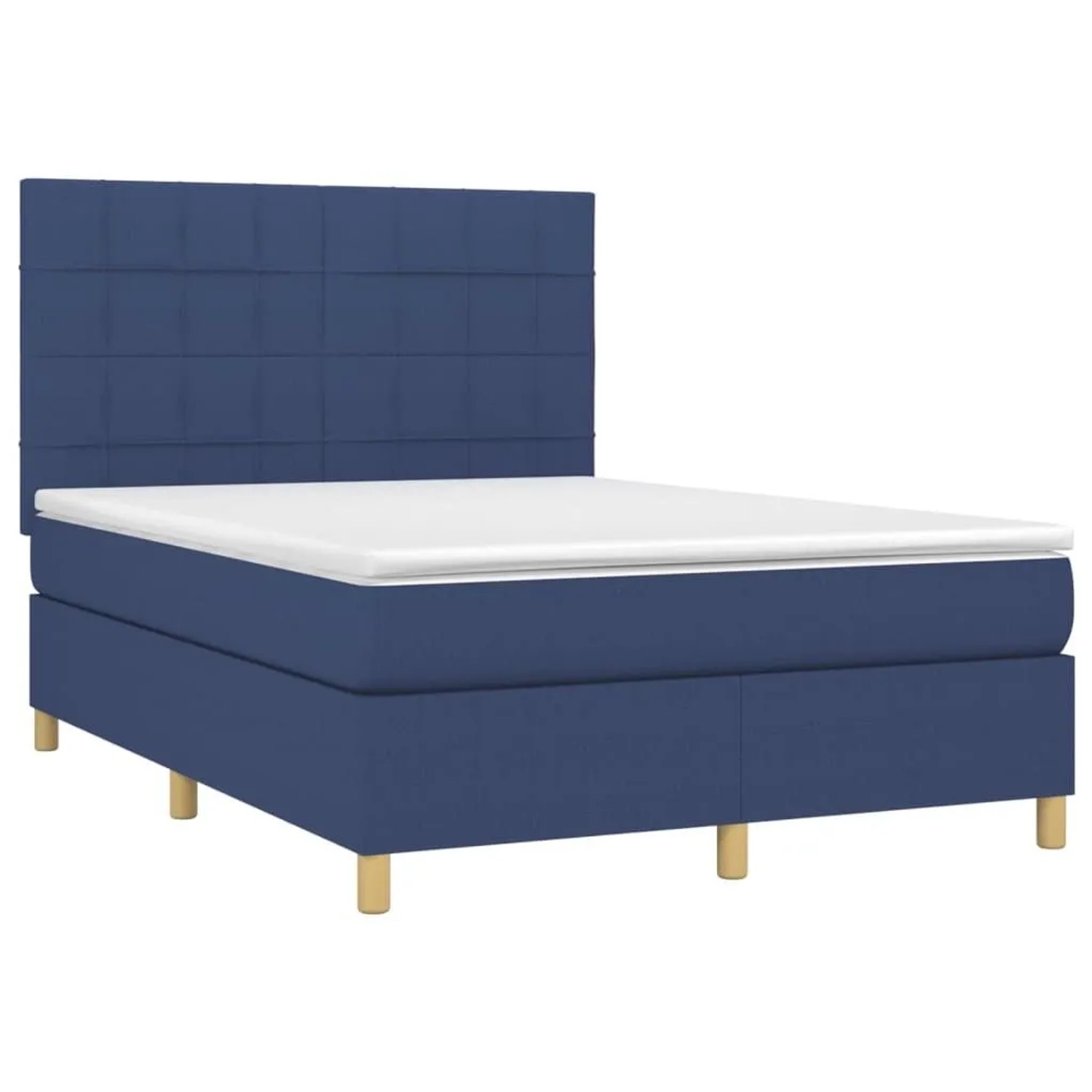vidaXL Boxspringbett mit Matratze & LED Blau 140x190 cm Stoff 3135435 günstig online kaufen