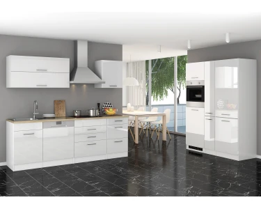 Held Möbel Hochglanz-Weiß cm OBI Mailand 390 Matt kaufen mit bei Weiß Küchenzeile E-Geräten
