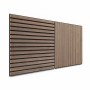 2 Akustikpaneele in Walnuss-Optik mit schwarzem Akustikfilz für Wandverkleidung, 60 cm.