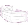 vidaXL Boxspringbett Taupe 90x190 cm mit Matratze und Kopfteil, Stoffbezug.