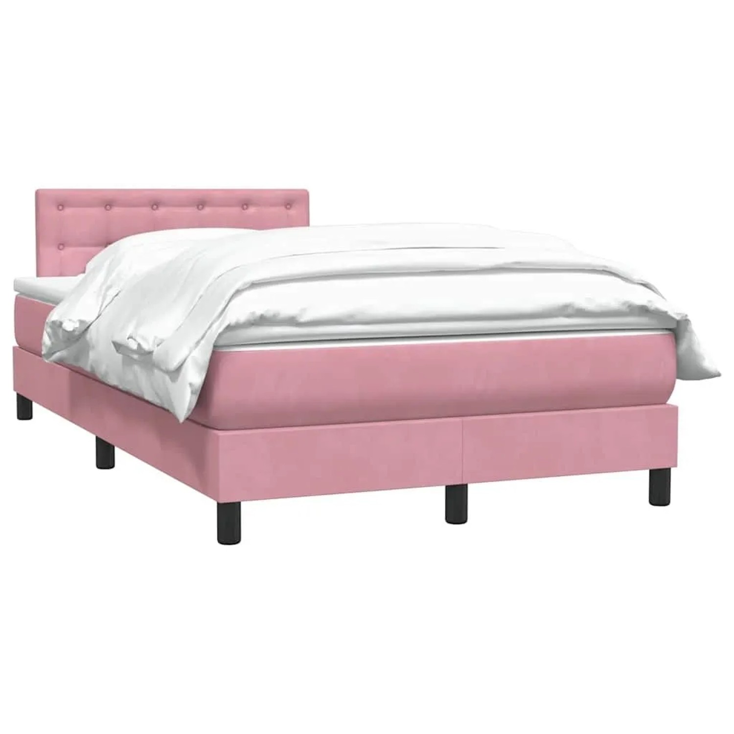 vidaXL Boxspringbett mit Matratze Rosa 120x220 cm Samt 3316640 günstig online kaufen