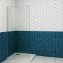 Duschparadies Walk-In Dusche mit Klarglas und Chrom-Rahmen, inklusive Stabilisierungsstange.