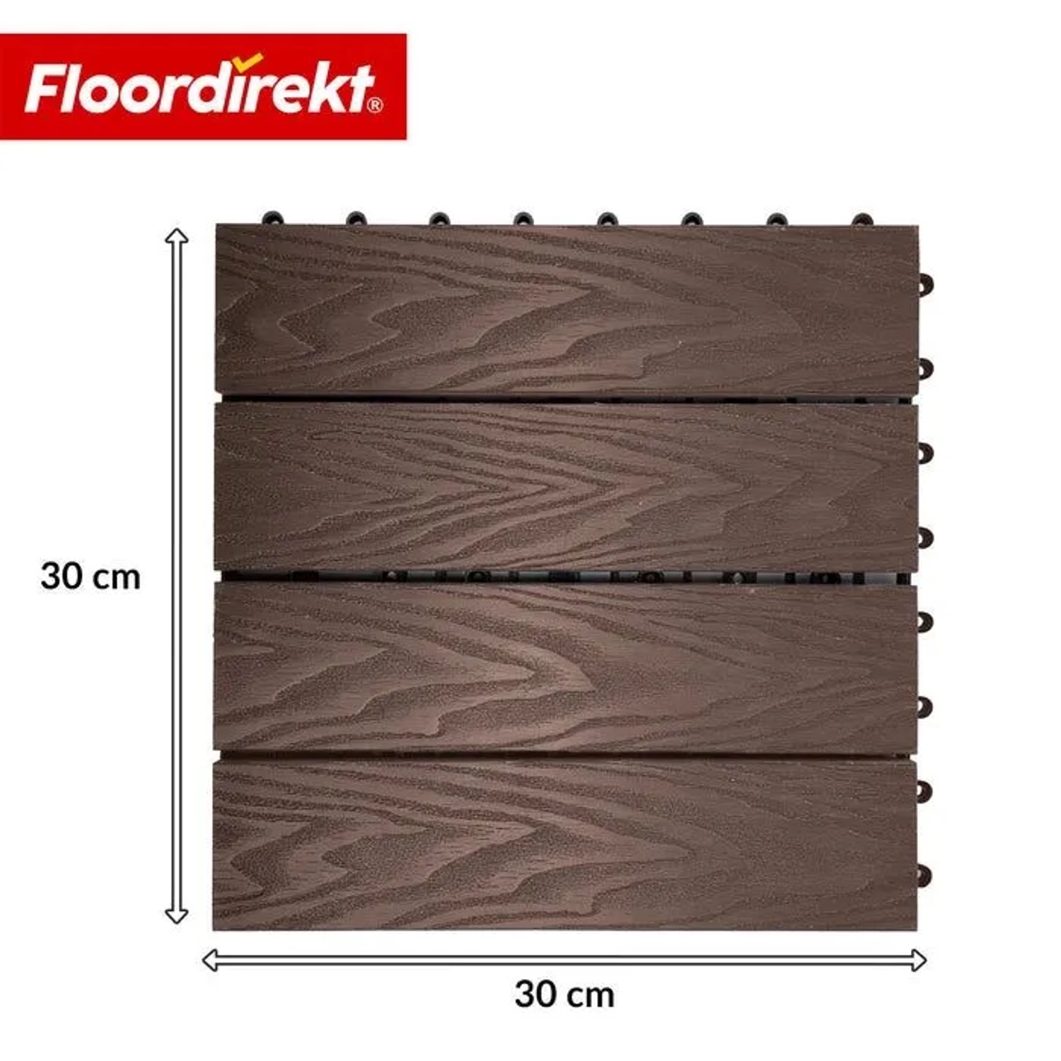 Floordirekt WPC Klickfliese Noble 3D Witterungsbeständige Terrassenfliese 30 x 30 cm Braun_2