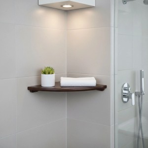 Relaxdays Wandeckregal Walnussholz Dunkelbraun 3 cm x 30 cm x 30 cm