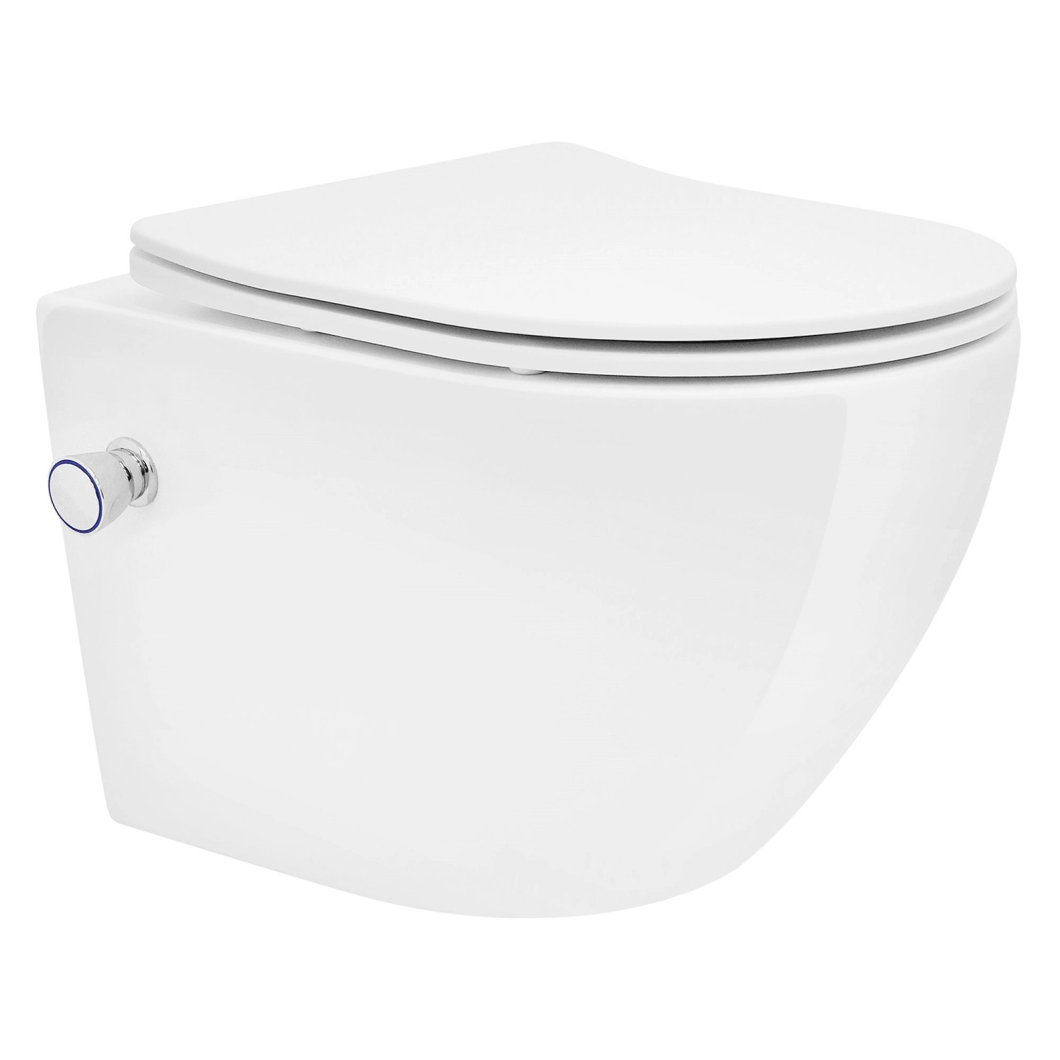 LuxeBath Wand WC Spülrandlos Weiß mit Bidet-Funktion Nano Beschichtung günstig online kaufen