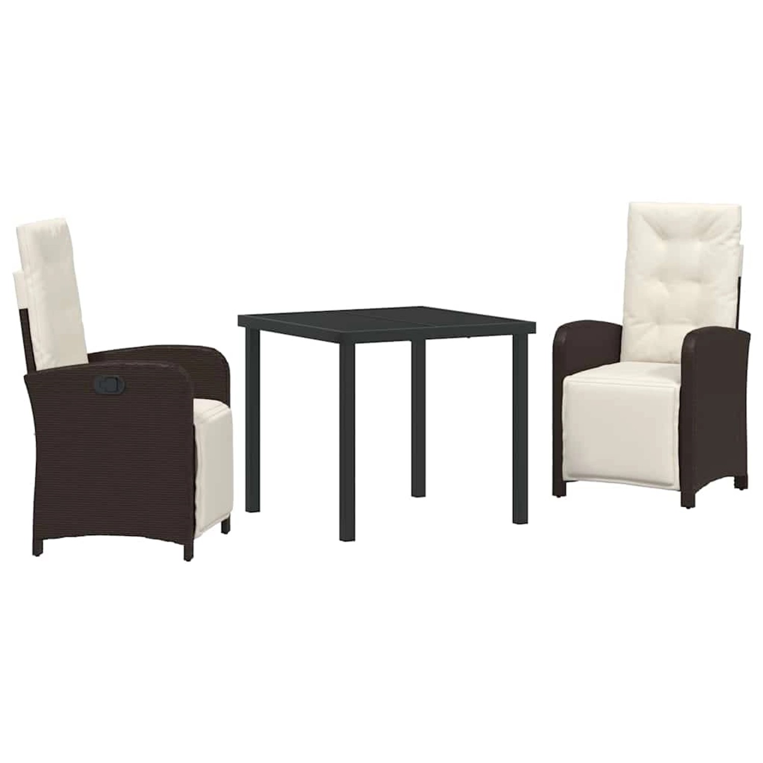 vidaXL Garten Essgruppe 3-Tlg Braun Poly Rattan 3380316 günstig online kaufen