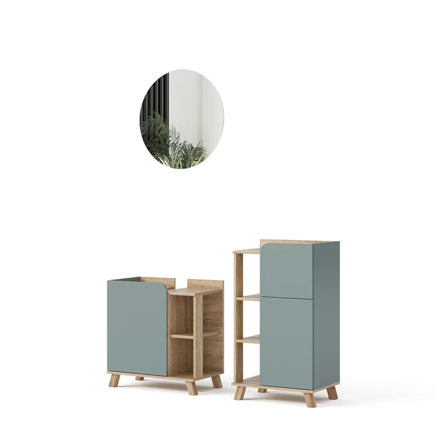 Vicco Badmöbel-Set Karen Sonoma/Blau 60 x 65 3-teilig