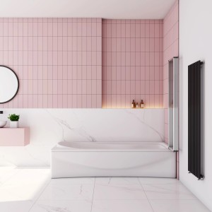 AICA 5-teilige Duschtrennwand als Faltwand für Badewanne, 120x140cm.