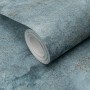 Erismann Vliestapete Melissa Venora Petrol, Rolle mit blau-grauem Muster.