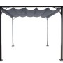 Graue MCW Pergola C42 3,5x3,5m mit stufenlos regulierbarem Schiebedach als Terrassenüberdachung.