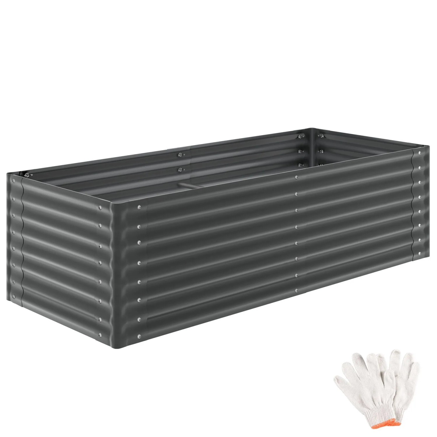 Tectake Hochbeet Blomma Aus Verzinktem Stahl 970 L Fassungsvermögen  200 x 80 x 62 cm Anthrazit