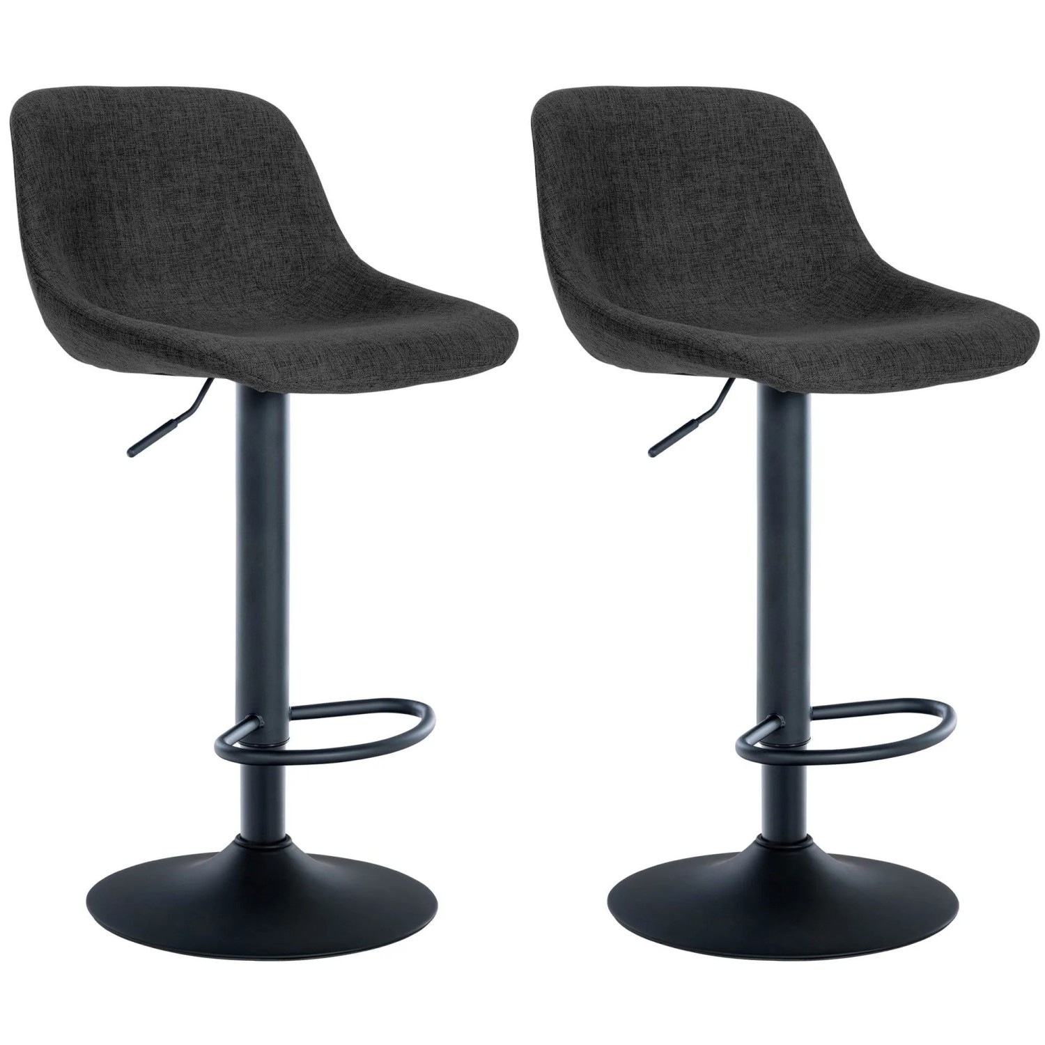 CLP 2er Set Barhocker Loft schwarz/Stoff