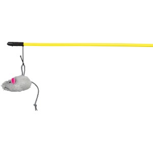 Jollypaw Spielangel mit Plüschmaus, gelber Stab, Katzenspielzeug für interaktiven Spaß.