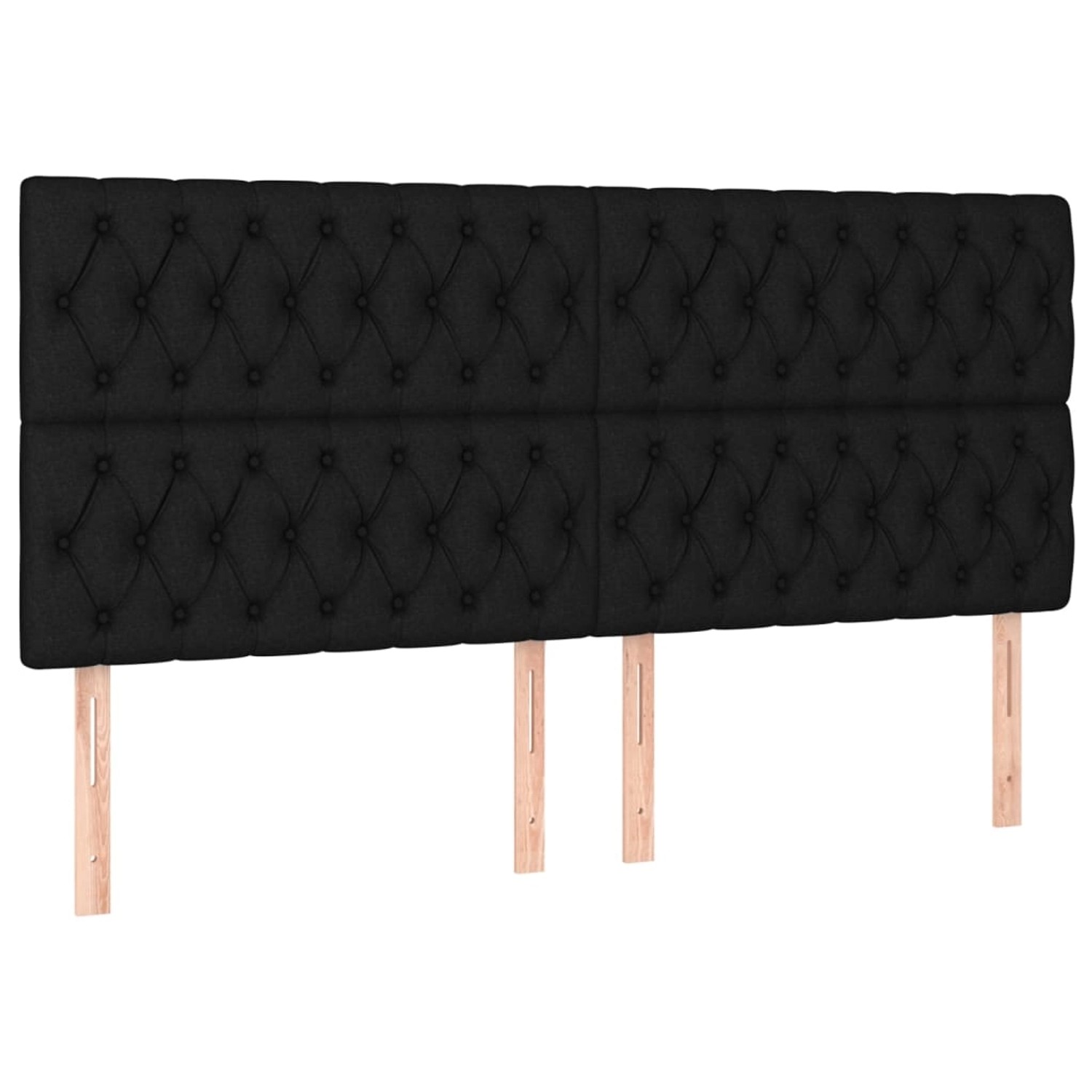 vidaXL LED Kopfteil Schwarz 200x7x118/128 cm Stoff 3122784