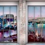Komar Vlies Fototapete Loft mit Stadt- und Hafenblick, 368x248cm
