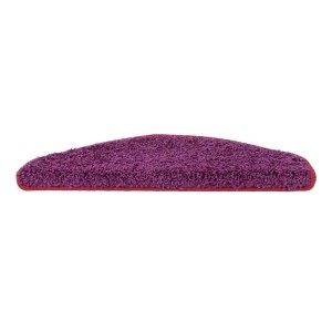 Halbrunde KARAT Shaggy Stufenmatte Barcelona in Berry, 23,5x65 cm. Treppenschutz mit weichem Flor.