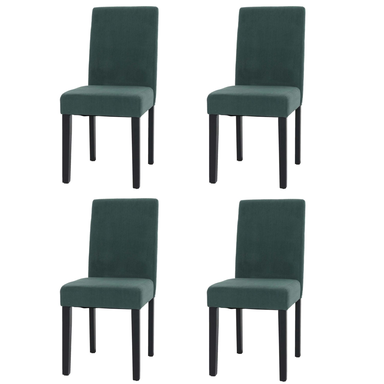 MCW Esszimmerstuhl Littau Cord 4er-Set Grün Dunkle Beine günstig online kaufen