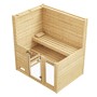 Weka Massivholzsauna Valida 2 Sparset mit Glastür und Fenster, Innenansicht.