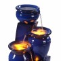 Teamson Home Gartenbrunnen mit 4 Stufen, Solar und LED in Marineblau. Dekorative Kaskade für den Garten.