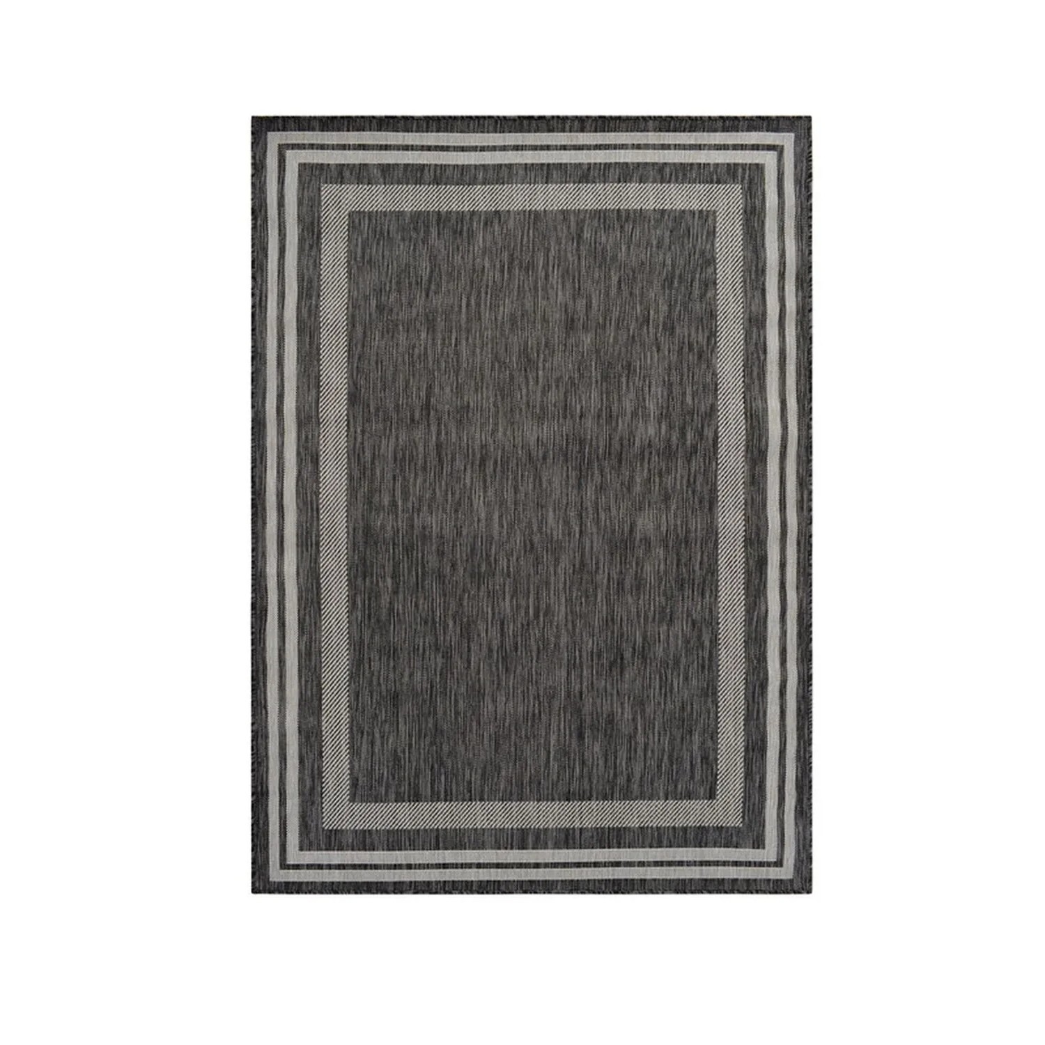 Vercai Rugs Teppich Terrace Bordüre Kiesel Hellgrau 200 x 290 cm