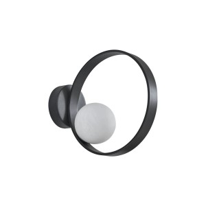 Lucande LED Wandleuchte Wandlampe Innen Luneo 10020460 Modern in Schwarz aus Metall 1-flammig Wohnzimmerleuchte