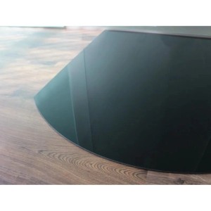 ECOfoxx Funkenschutzplatte Glasbodenplatte Segmentbogen 100x120cm Schwarz