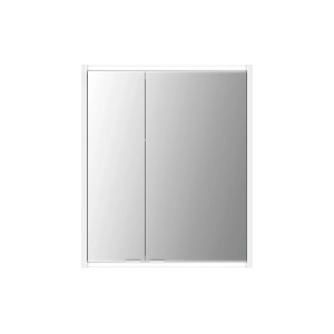 Jokey Spiegelschrank Batu, 60 cm, weiß hochglänzend, mit zwei Spiegeltüren.