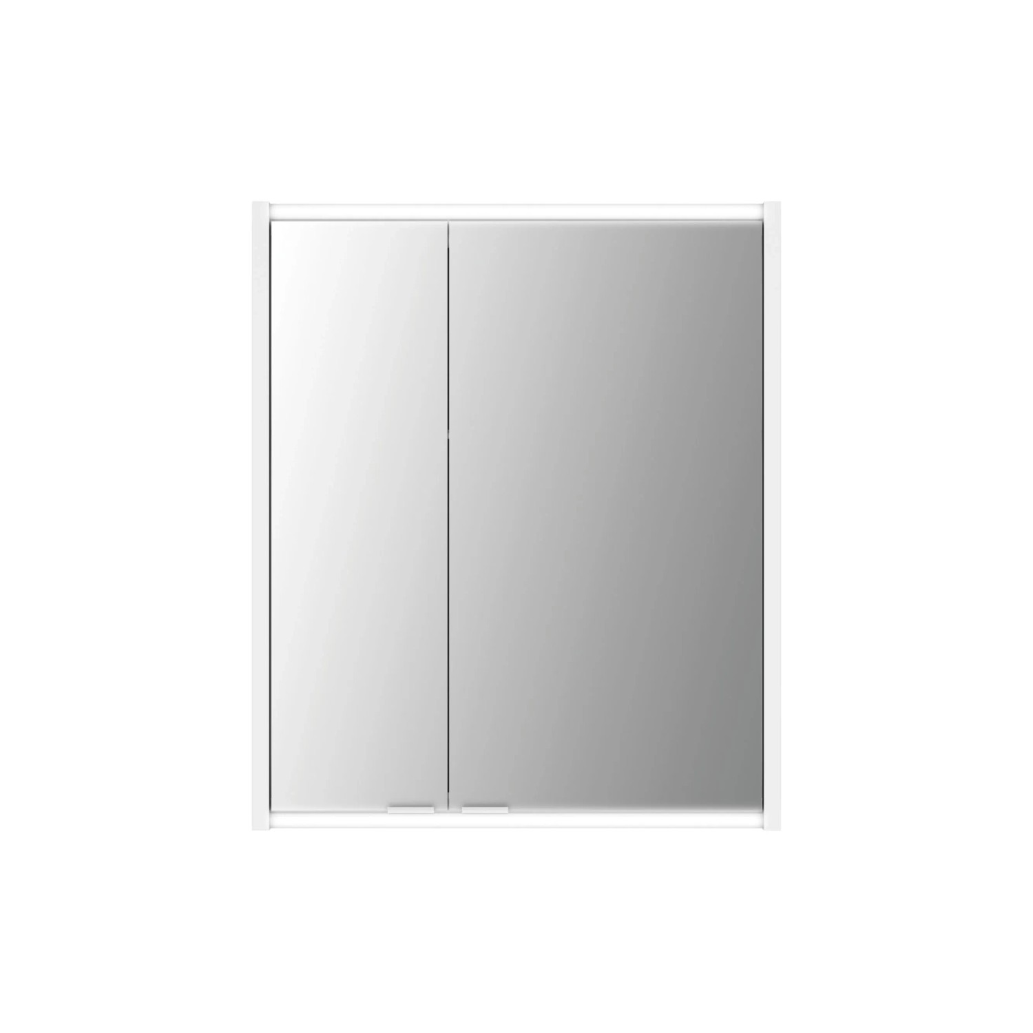 Jokey Spiegelschrank Batu, 60 cm, weiß hochglänzend, mit zwei Spiegeltüren.