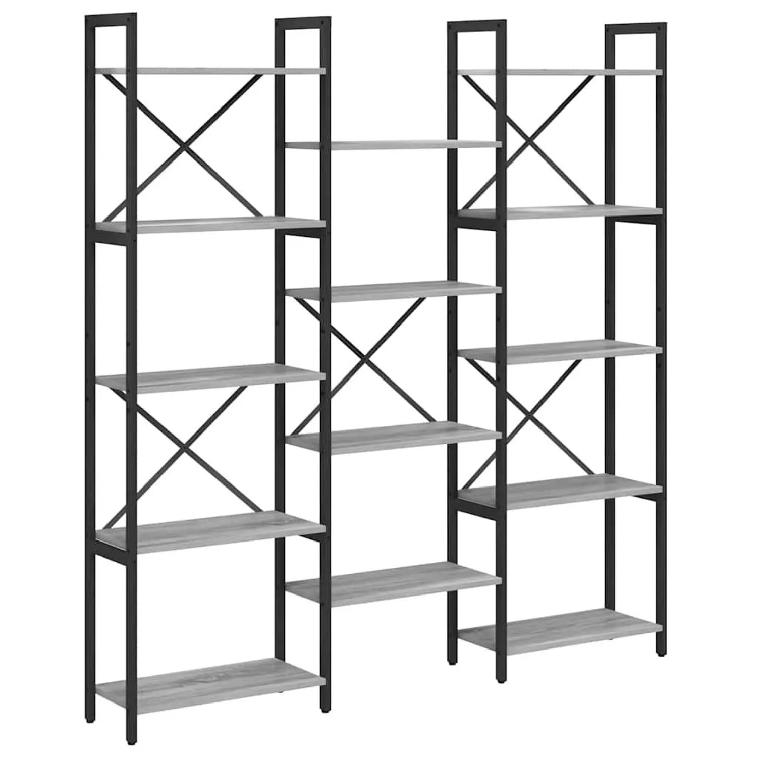 vidaXL Bücherregal Grau Sonoma 156 x 25 x 167 cm Holzwerkstoff 868344 günstig online kaufen