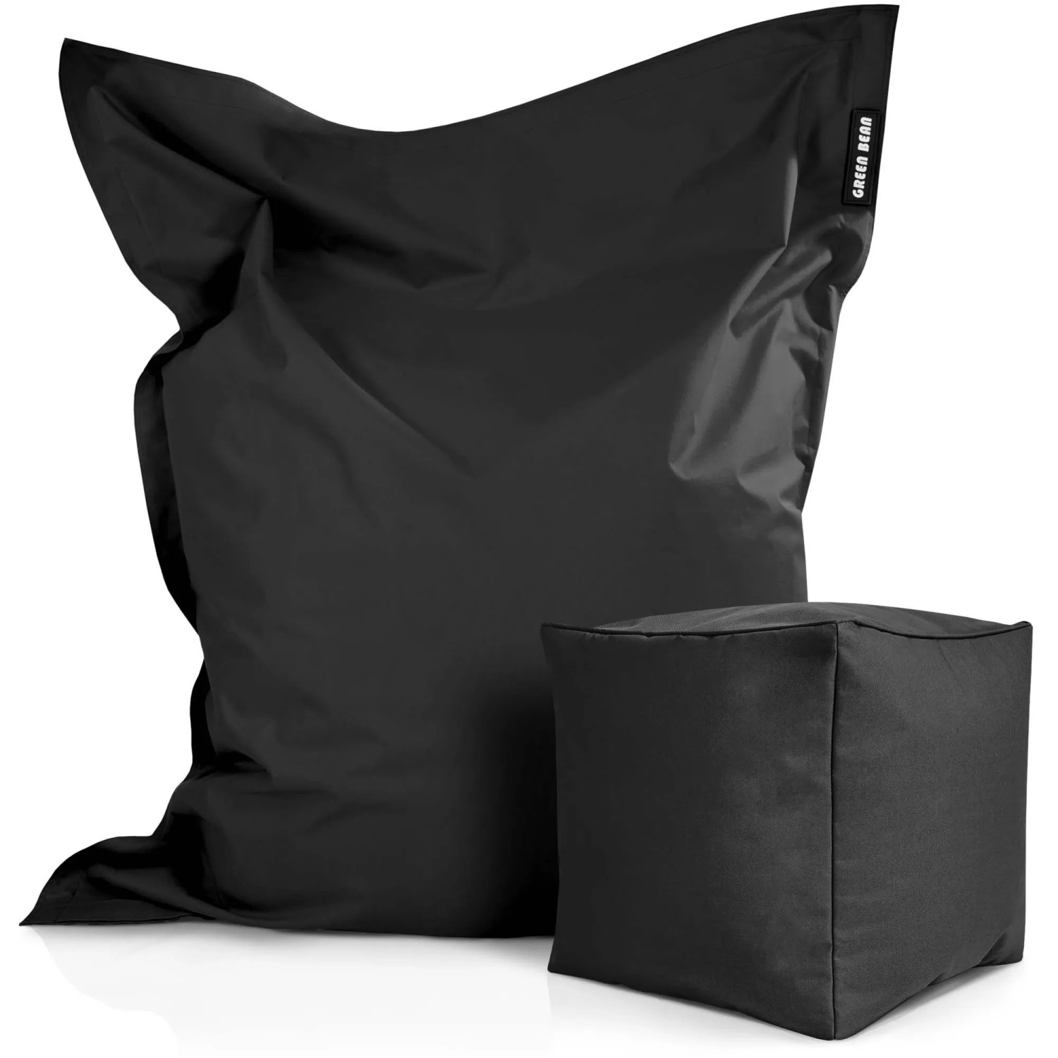 Green Bean Sitzhocker 2er Set Square XXL + Dice 140 x 180 x 25 cm Wetterfest Schwarz