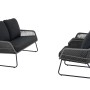 Graues Siena Garden Kansas 2-er Loungesofa mit Kissen, Teil einer Gartenmöbel-Serie.