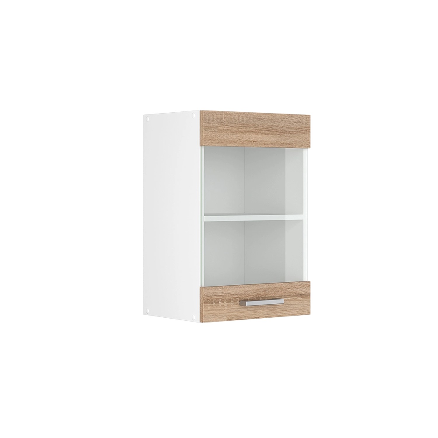 Vicco Küchenglasschrank R-Line Glashängeschrank Sonoma/Weiß 40 cm