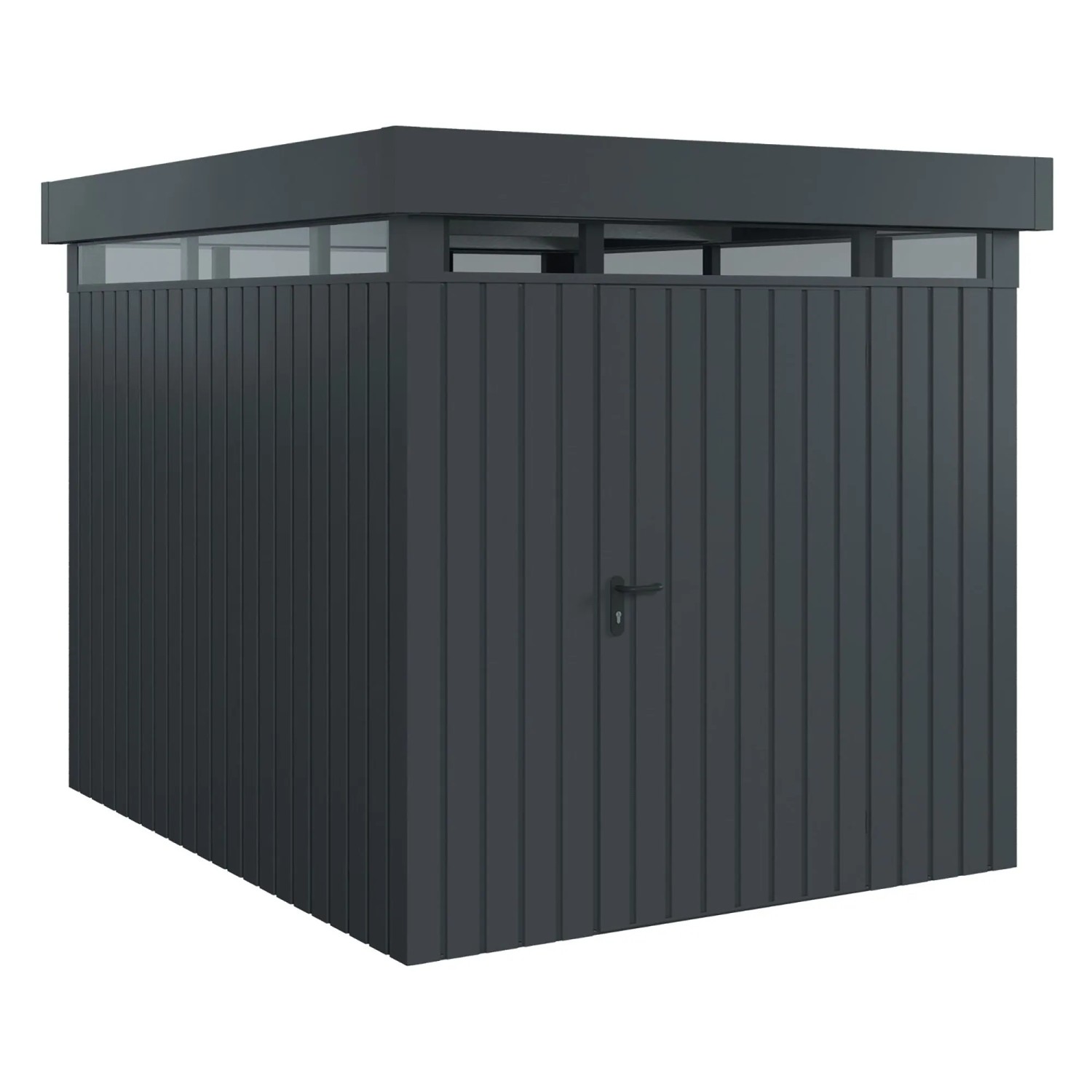 EcoStar Gerätehaus Euroline Flachdach Lichtband 229 cm x 277 cm Anthrazit 1-flg.
