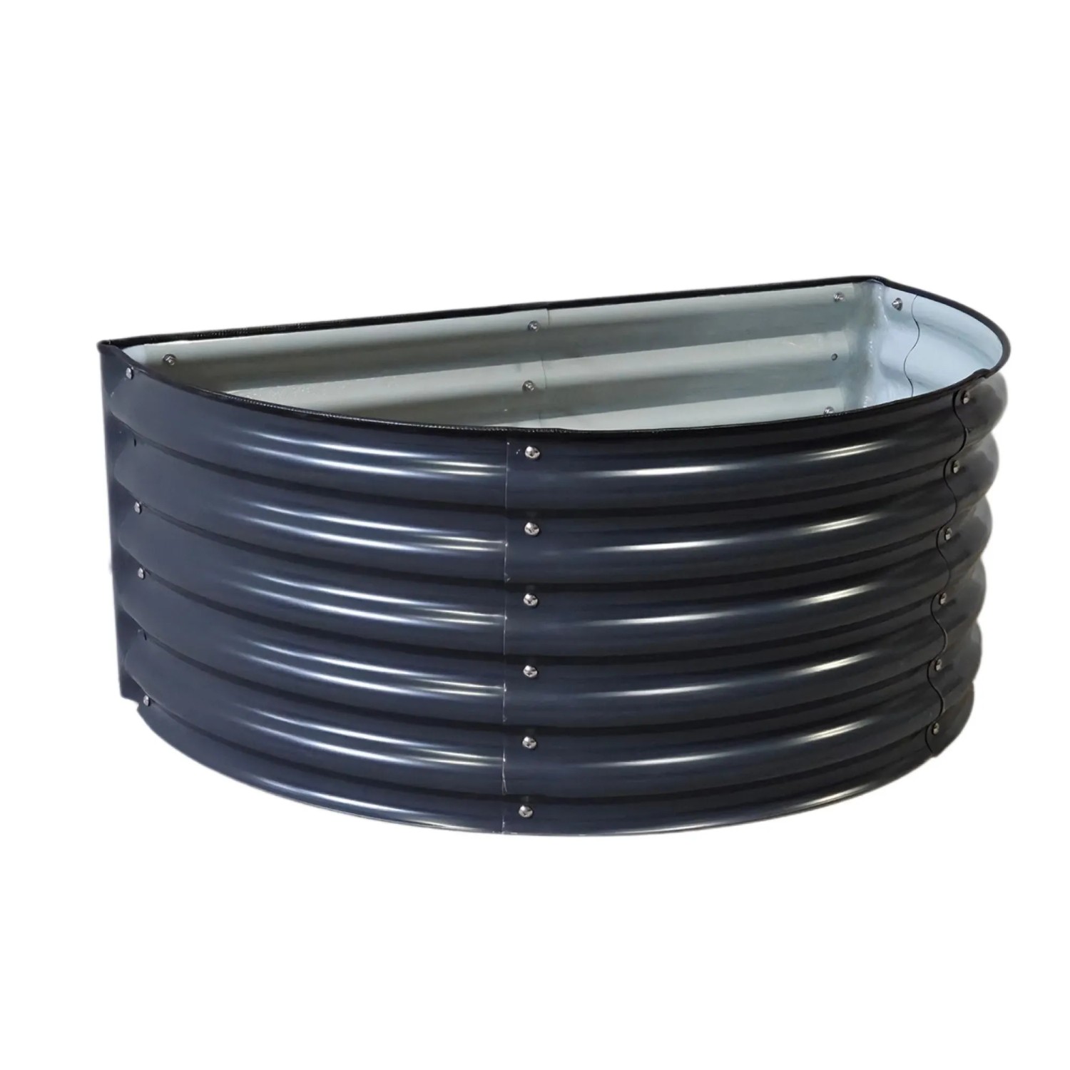 osoltus Hochbeet Gartenbeet Pflanzbeet Halbrund aus Metall 105 x 60 x 43 cm