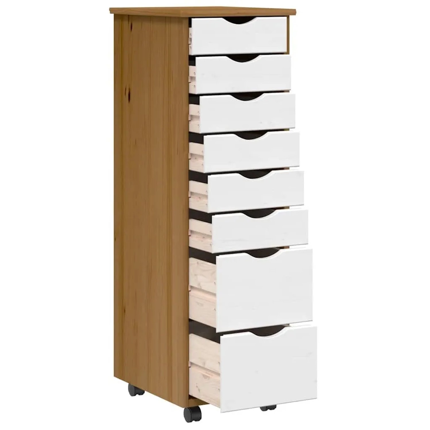 vidaXL Rollschrank mit Schubladen MOSS Honigbraun Massivholz Kiefer 4015787_6