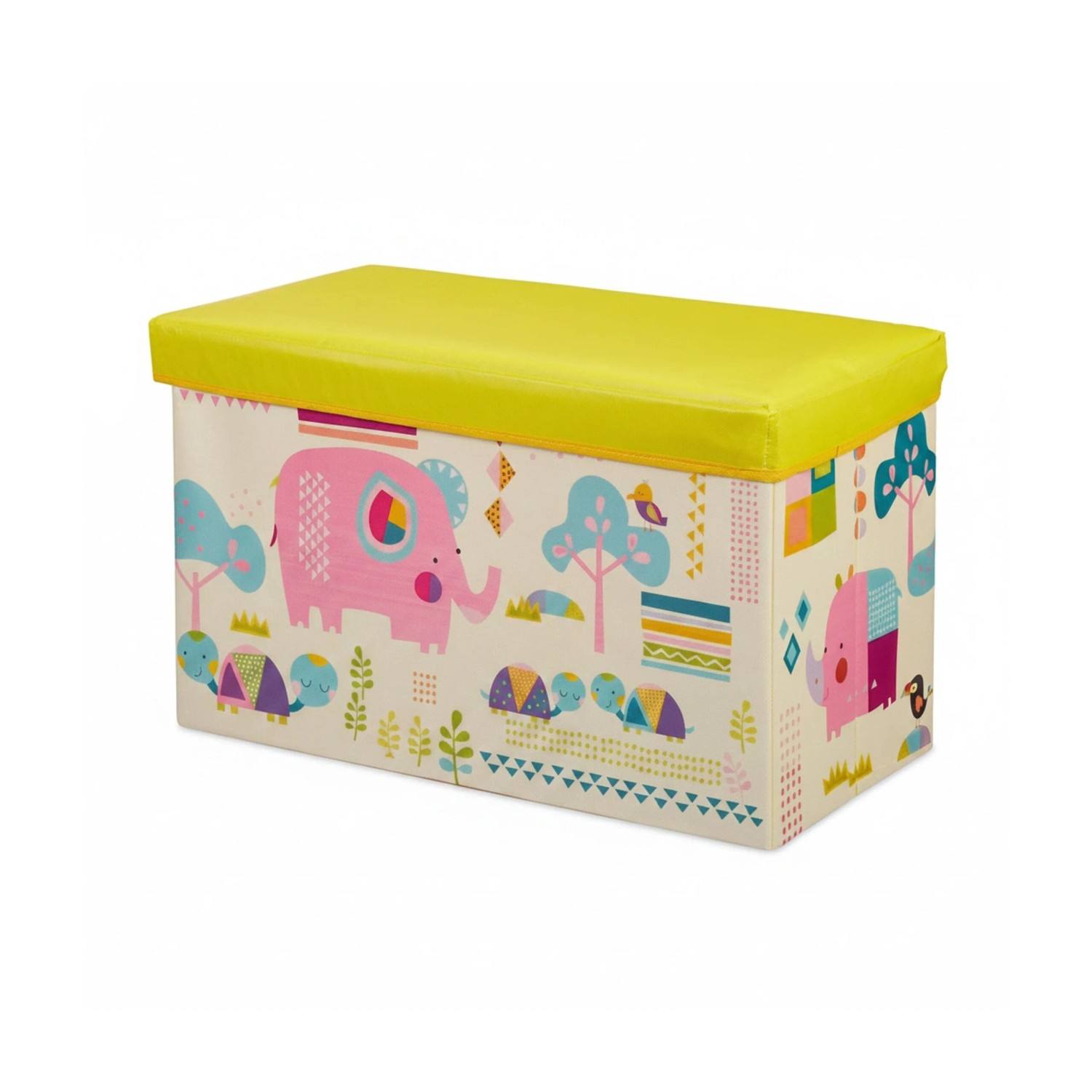 Relaxdays Sitzbox Polyester Mehrfarbig Faltbar Tiere 36 cm x 60,5 cm x 30,5 cm 2 kg