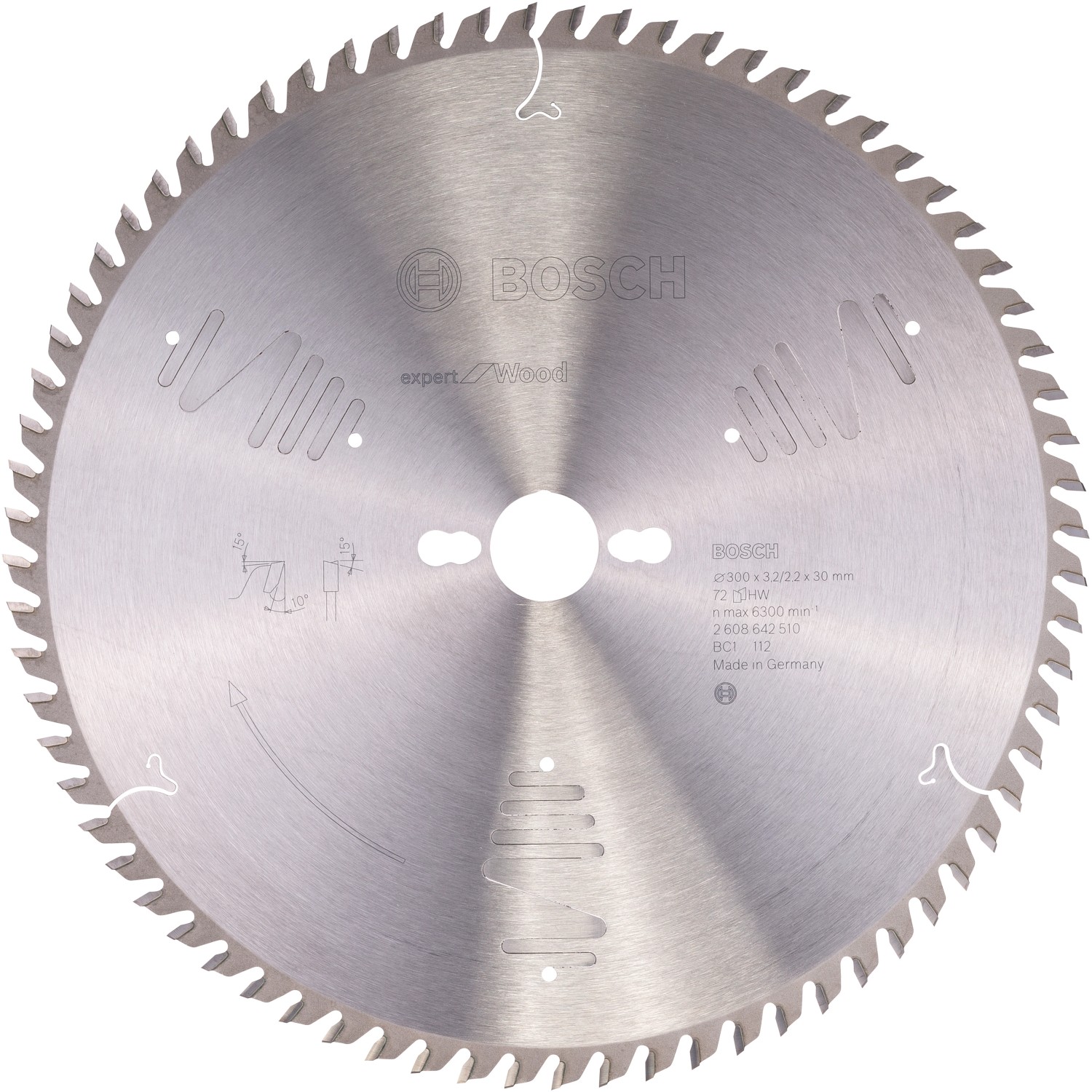 Bosch Kreissägeblatt Expert for Wood 300 x 30 x 3,2 mm 72 Zähne