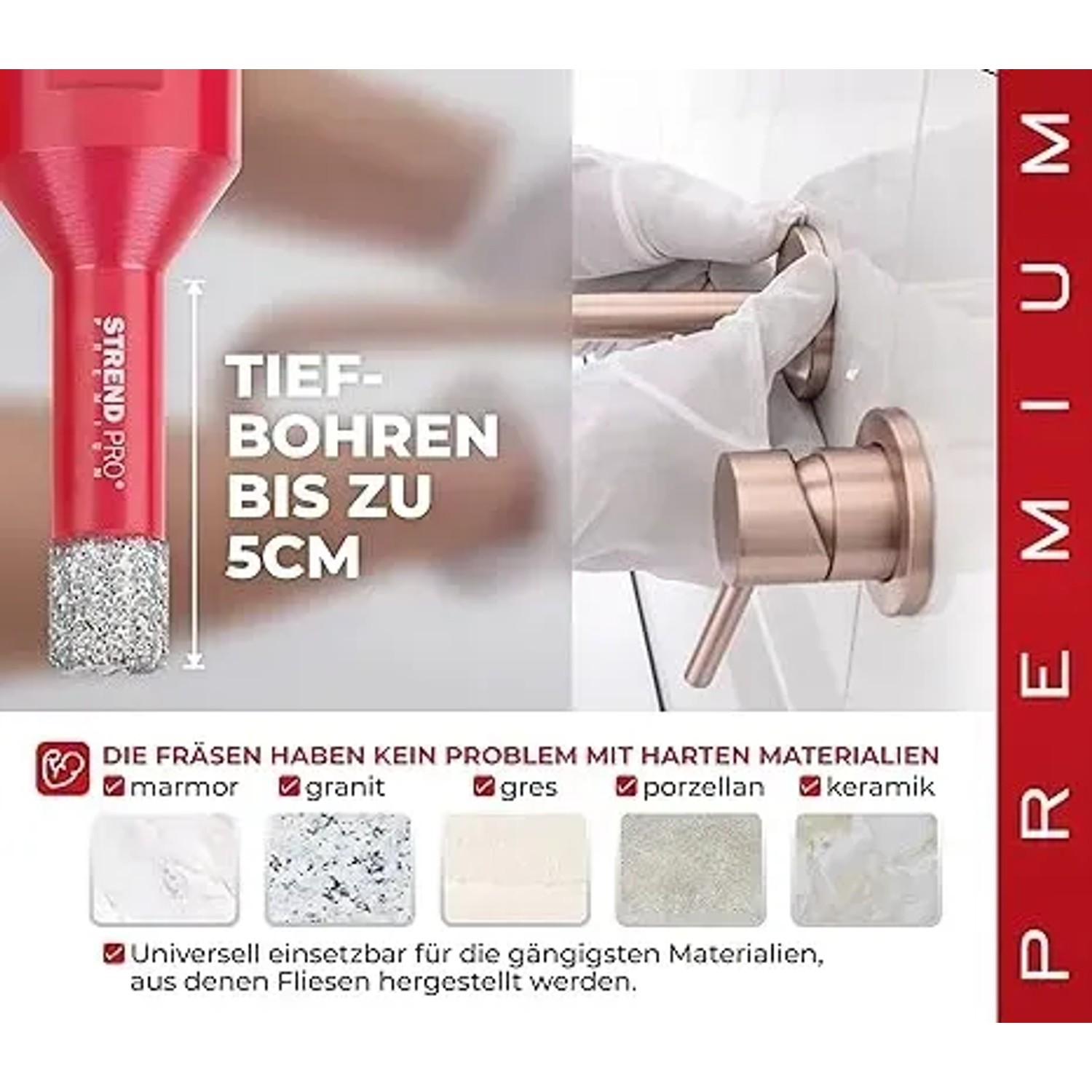 Bohrerbit-Set Für Glas & Spiegel – 4-teilig Mit Hartmetallspitze (3-8 Mm)