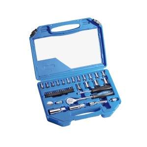 44-teiliger LUX Steckschlüsselsatz Classic im blauen Koffer.