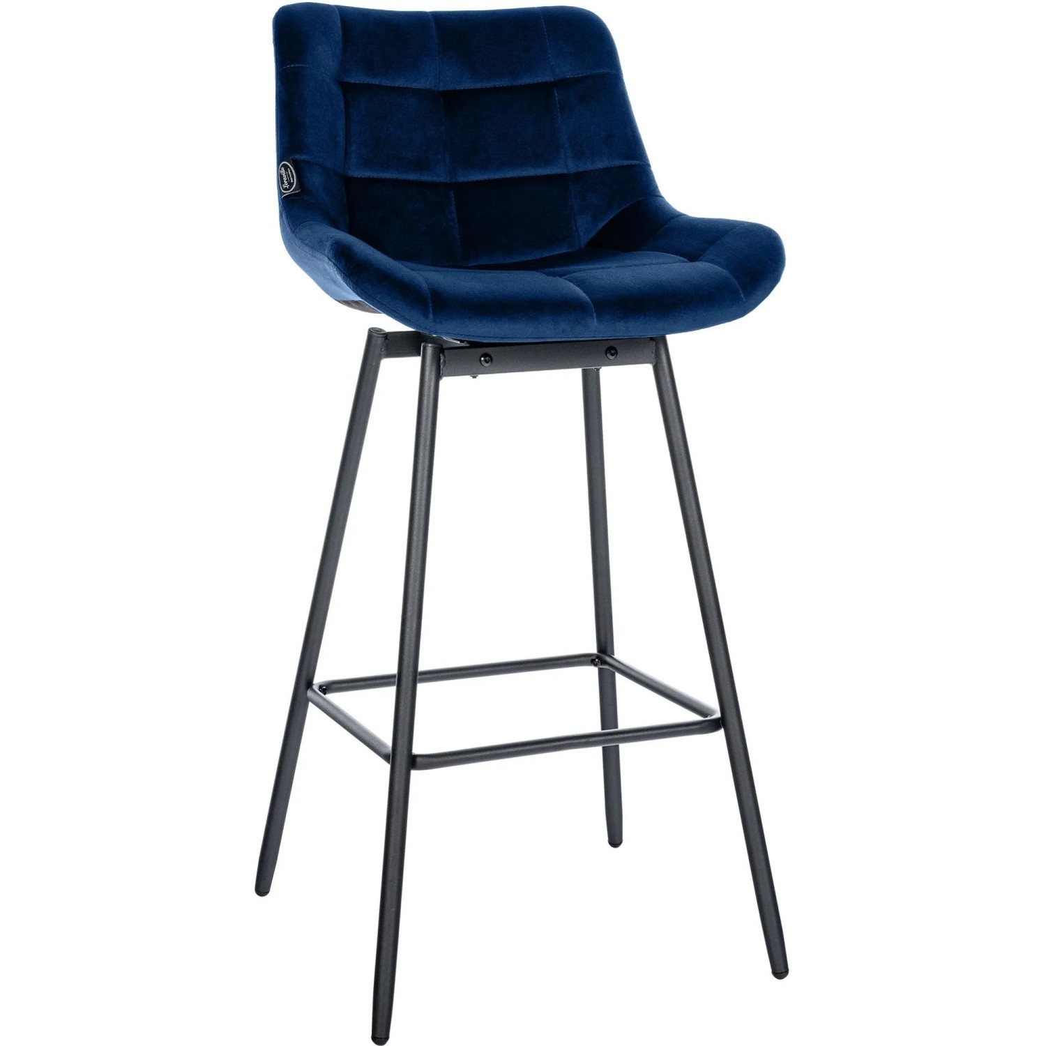 CLP Barhocker Weston Schwenkbar Blau/Samt