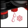 Detailaufnahme: Einhell GE-GP 1145 ECO Gartenpumpe mit Wasserablassschraube und Frostschutz-Symbol.