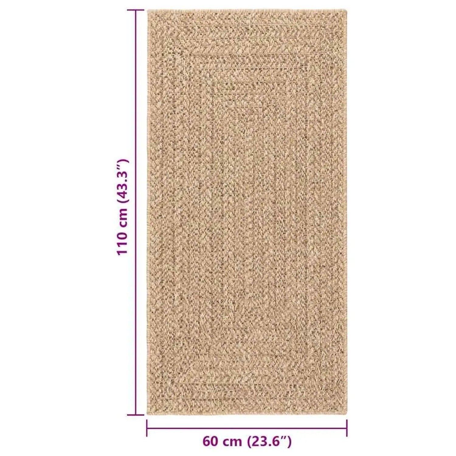 vidaXL Teppich ZIZUR 60x110 cm Jute-Optik Indoor und Outdoor 4006150_9