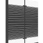 Aquabatos Badewannenaufsatz, 2-teilig, 120x140 cm, schwarz matt, mit horizontalen Streifen.