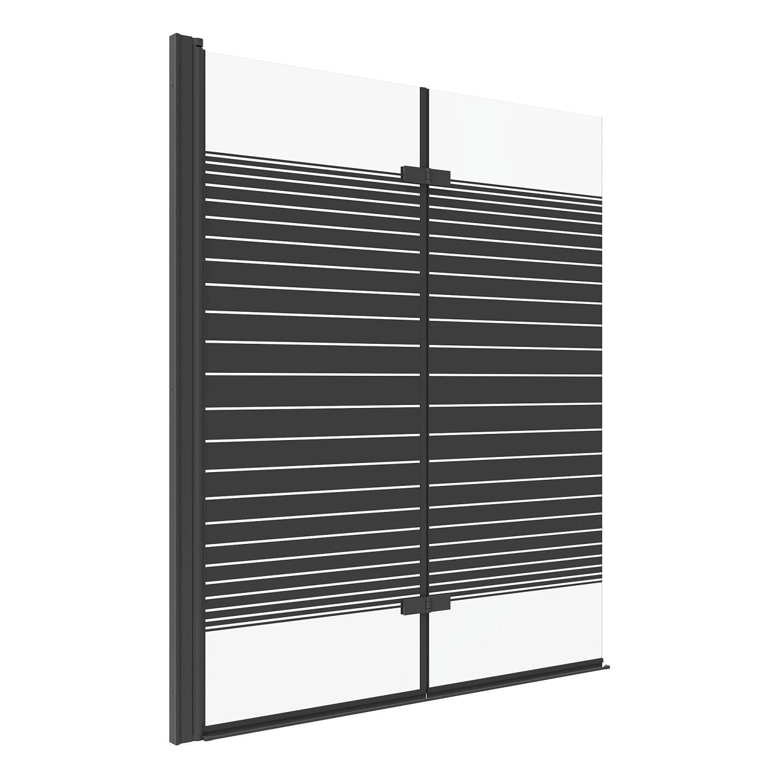 Aquabatos Badewannenaufsatz 120 x 140 cm 2tlg. Duschwand Schwarz Matt Badew günstig online kaufen