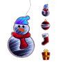 Leuchtender Infinity-LED Spiegel als Weihnachtsfigur: Schneemann, Strumpf, Geschenk, Kugel. Festliche Innen-Deko.