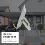 Flexibel einstellbarer, weißer LUXULA LED Strahler (30W) mit Haltebügel für Außenmontage.